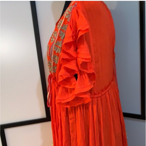 🆕WOT Free People Midi Dress in Roaring Red - Picture 9 of 15